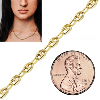 Bulk / Spooled Classic Puffed Mariner Link Hollow Chain in 14K Yellow Gold (3.80 mm - 8.30 mm)