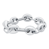 Classic Puffed Mariner Link Semi-Solid Chain Ring in Sterling Silver (Sizes 4-12) (4.5 mm - 8.0 mm)