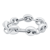Classic Puffed Mariner Link Hollow Chain Ring in Sterling Silver (Sizes 4-12) (4.5 mm - 8.0 mm)