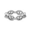 Classic Puffed Mariner Link Semi-Solid Chain Ring in Sterling Silver (Sizes 4-12) (4.5 mm - 8.0 mm)