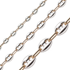 Bulk / Spooled Classic Puffed Mariner Link Semi-Solid Chain in Two-Tone Sterling Silver (4.50 mm - 8.00 mm)