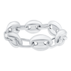Classic Puffed Mariner Link Semi-Solid Chain Ring in Sterling Silver (Sizes 4-12) (4.5 mm - 8.0 mm)