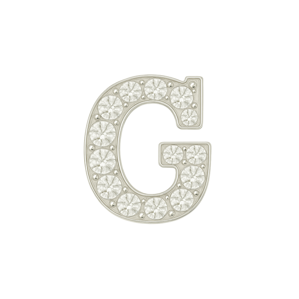 Large Initial Charm with Natural Diamonds Finding in 14K Gold (8 mm)