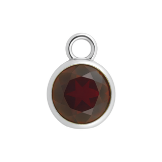 Diamond or Gemstone Bezel Drop Charm in 14K White Gold
