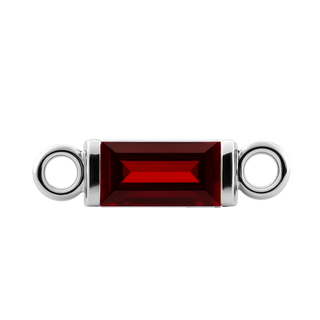 Diamond or Gemstone Baguette Bezel Bracelet/Necklace Charm in 14K White Gold