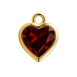 Diamond or Gemstone Heart Bezel Drop Charm in 14K Yellow Gold