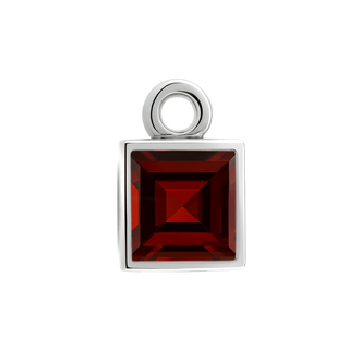 Diamond or Gemstone Square Bezel Drop Charm in 14K White Gold