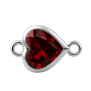 Diamond or Gemstone Heart Bezel Bracelet/Necklace Charm in 14K White Gold