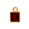 Diamond or Gemstone Square Bezel Drop Charm in 14K Yellow Gold