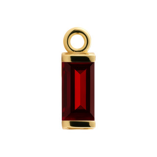 Diamond or Gemstone Baguette Bezel Drop Charm in 14K Yellow Gold