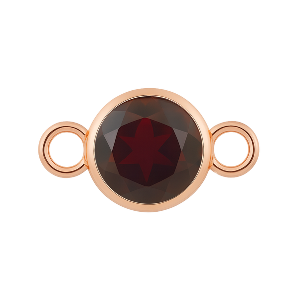 Diamond or Gemstone Bezel Bracelet/Necklace Charm in 14K Pink Gold