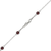 Finished Diamond by the Yard Cable Chain Necklace in 14K White Gold with Garnet Stones