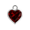Diamond or Gemstone Heart Bezel Drop Charm in 14K White Gold
