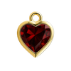 Diamond or Gemstone Heart Bezel Drop Charm in 14K Yellow Gold