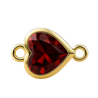 Diamond or Gemstone Heart Bezel Bracelet/Necklace Charm in 14K Yellow Gold