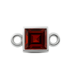 Diamond or Gemstone Square Bezel Drop Charm in 14K White Gold
