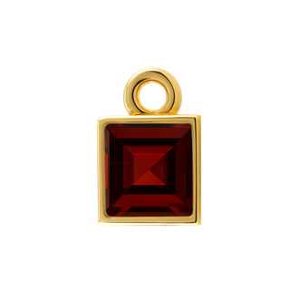 Diamond or Gemstone Square Bezel Drop Charm in 14K Yellow Gold