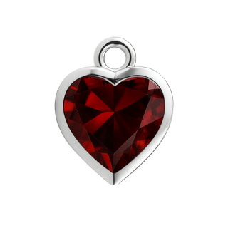 Diamond or Gemstone Heart Bezel Drop Charm in 14K White Gold