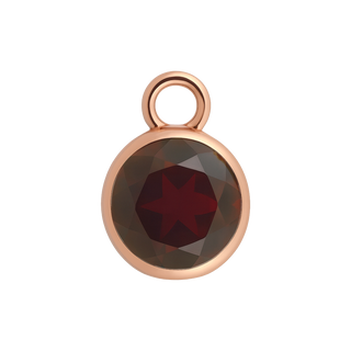 Diamond or Gemstone Bezel Drop Charm in 14K Pink Gold