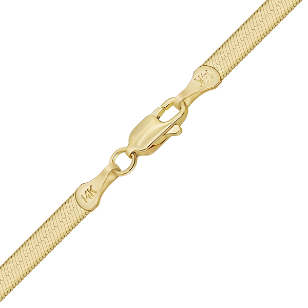 Finished Herringbone Necklace in 14K Yellow Gold (1.50 mm - 6.95 mm)