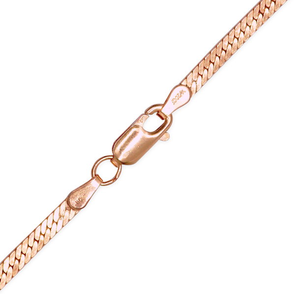 Finished Herringbone Anklet in 14K Pink Gold-Filled (3.00 mm)