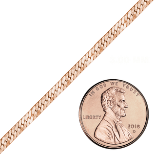 Bulk / Spooled Herringbone Chain in 14K Pink Gold-Filled (3.00 mm)