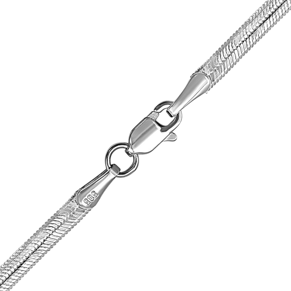 Finished Flexible Herringbone Anklet in Sterling Silver (2.70 mm - 4.50 mm)
