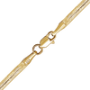 Finished Flexible Herringbone Bracelet in Sterling Silver 18K Yellow Gold Finish (2.70 mm - 4.50 mm)