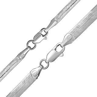 Finished Flexible Herringbone Bracelet in Sterling Silver (2.70 mm - 4.50 mm)