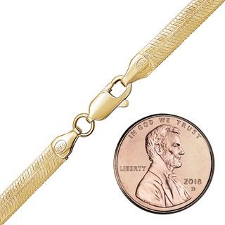 Finished Flexible Herringbone Bracelet in 14K Yellow Gold (4.50 mm)