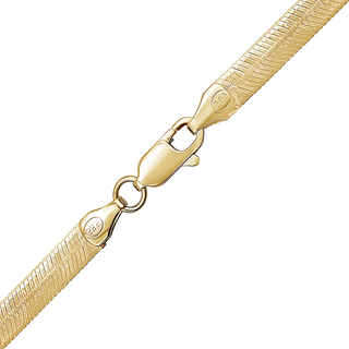 Finished Flexible Herringbone Bracelet in 14K Yellow Gold (4.50 mm)