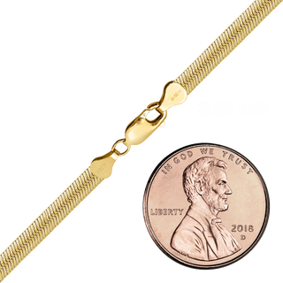 Finished Oval Herringbone Bracelet in 14K Gold-Filled (3.00 mm - 4.50 mm)