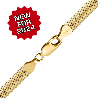 Finished Oval Herringbone Bracelet in 14K Gold-Filled (3.00 mm - 4.50 mm)