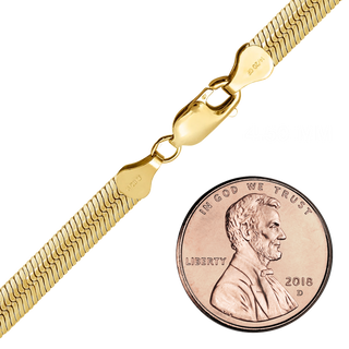 Finished Oval Herringbone Bracelet in 14K Gold-Filled (3.00 mm - 4.50 mm)