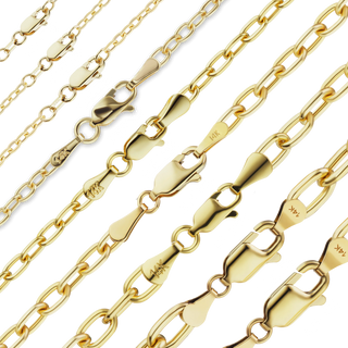 Finished Elongated Hollow Cable Bracelet in 14K Yellow Gold (1.00 mm - 5.80 mm)