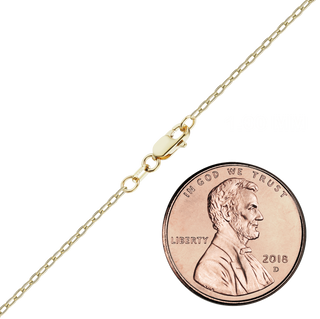 Finished Elongated Hollow Cable Necklace in 14K Yellow Gold (1.00 mm - 5.80 mm)