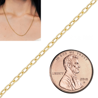 Special Order Only: Bulk / Spooled Diamond Cut Elongated Hollow Cable Chain in 14K Gold