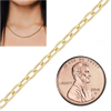 Bulk / Spooled Elongated Semi-Solid Cable Chain in 14K & 18K Yellow Gold (1.00 mm - 5.80 mm)