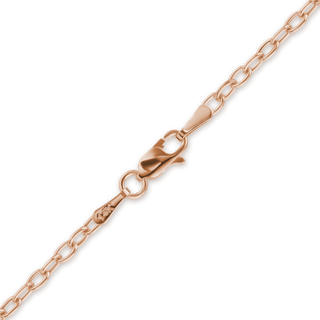 Finished Elongated Hollow Cable Bracelet in 14K Pink Gold (3.70 mm)