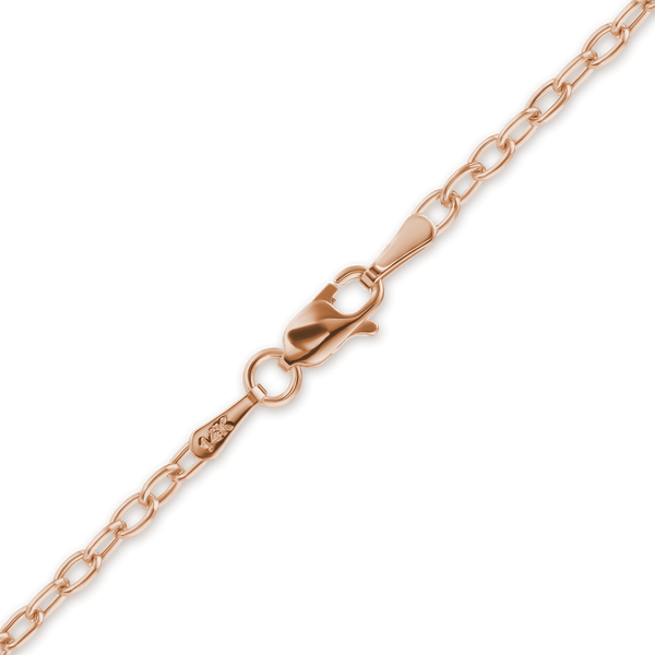 Finished Elongated Hollow Cable Necklace in 14K Pink Gold (3.70 mm)