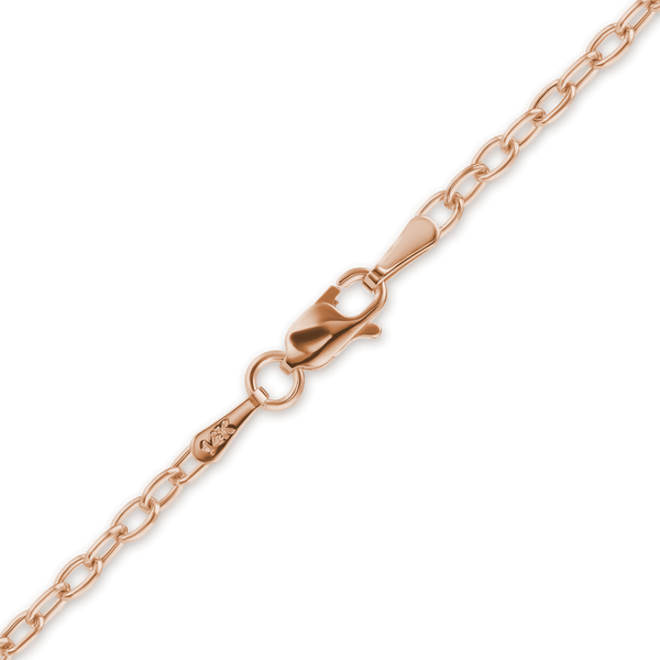 Finished Elongated Hollow Cable Bracelet in 14K Pink Gold (3.70 mm)