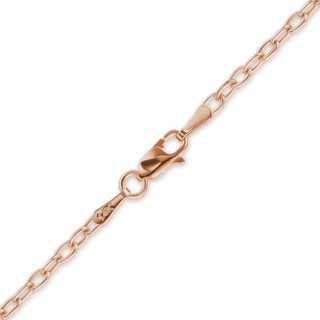 Finished Elongated Hollow Cable Anklet in 14K Pink Gold (3.70 mm)