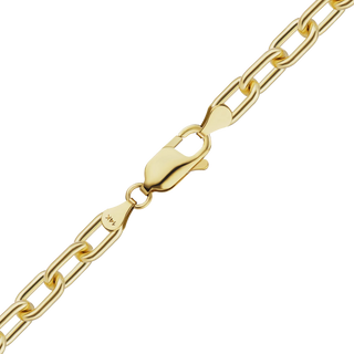 Finished Elongated Hollow Cable Bracelet in 14K Yellow Gold (1.00 mm - 5.80 mm)