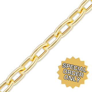 Special Order Only: Bulk / Spooled Diamond Cut Elongated Semi-Solid Cable Chain in 14K Gold
