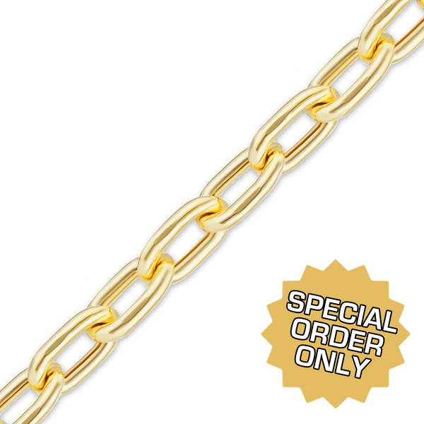 Special Order Only: Bulk / Spooled Diamond Cut Elongated Hollow Cable Chain in 14K Gold