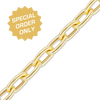 Special Order Only: Bulk / Spooled Diamond Cut Elongated Hollow Cable Chain in 14K Gold