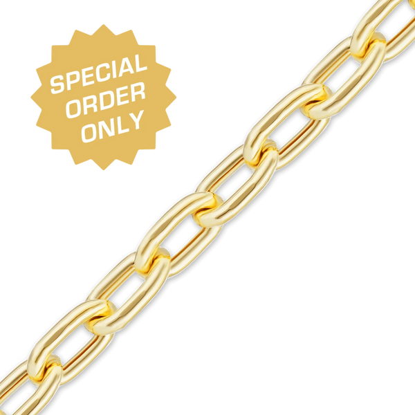 Special Order Only: Bulk / Spooled Diamond Cut Elongated Hollow Cable Chain in 14K Gold