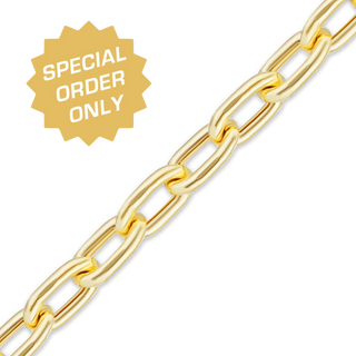 Special Order Only: Bulk / Spooled Diamond Cut Elongated Hollow Cable Chain in 14K Gold