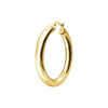 Round Tube Hoop Earring with Catch & Joint in 14K Gold (5 mm)