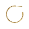 Round Tube Hoop Earring with Post in Sterling Silver (2 mm)